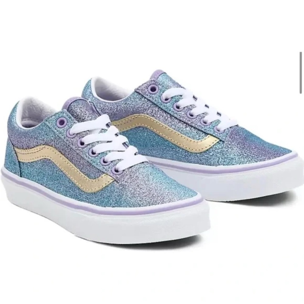 Lilac Ombré Old Skool Glitter Vans size 5.5 kids, 8 women’s